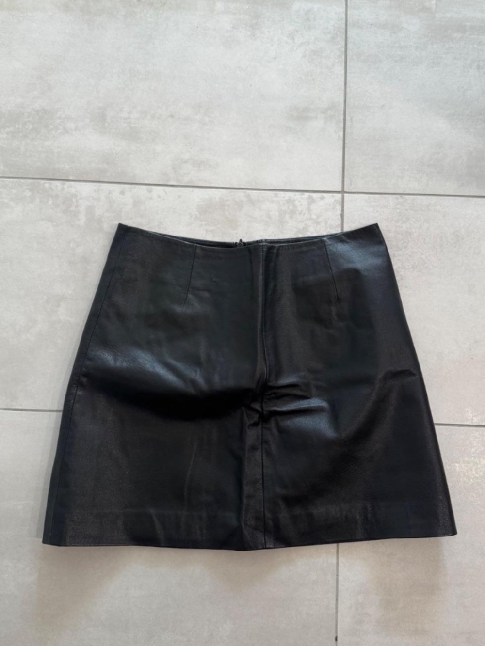 Black mini faux leather skirt